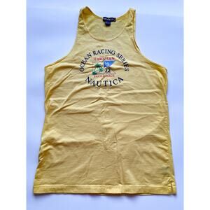 Vintage Nautica Men's Ocean Yacht Race Graphic Muscle Work Out Tank Top L/XL